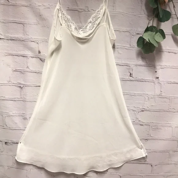 Vintage SLIP Dress Shear w Lace off White by Dentelle Size M - Picture 10 of 15